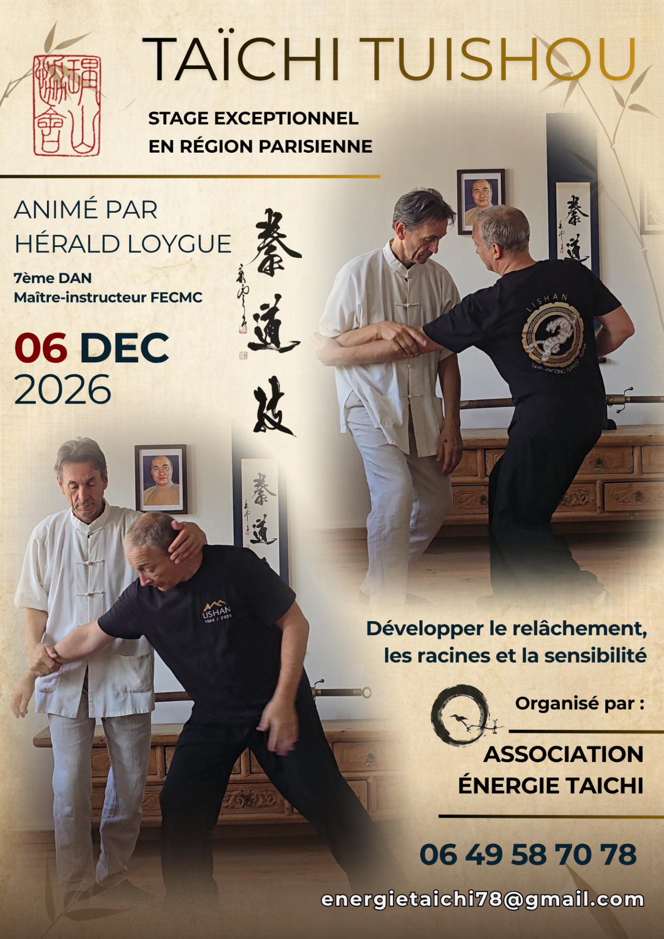 TAÏCHI CHUAN – Stage à PARIS avec Sifu Hérald Loygue